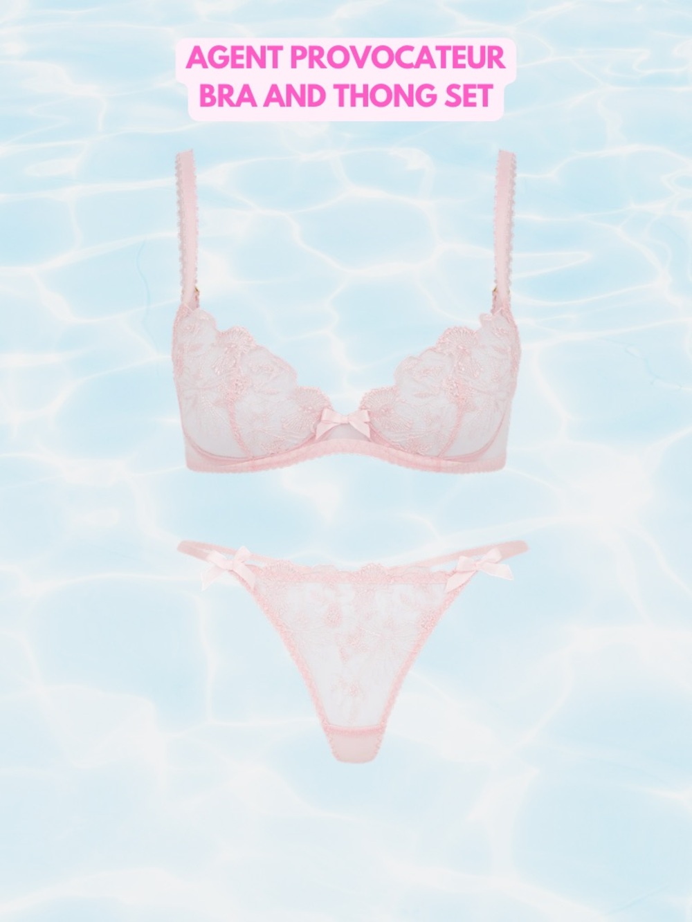 NWT Agent Provocateur Light Pink Bra & Thong Set LIGHT PINK